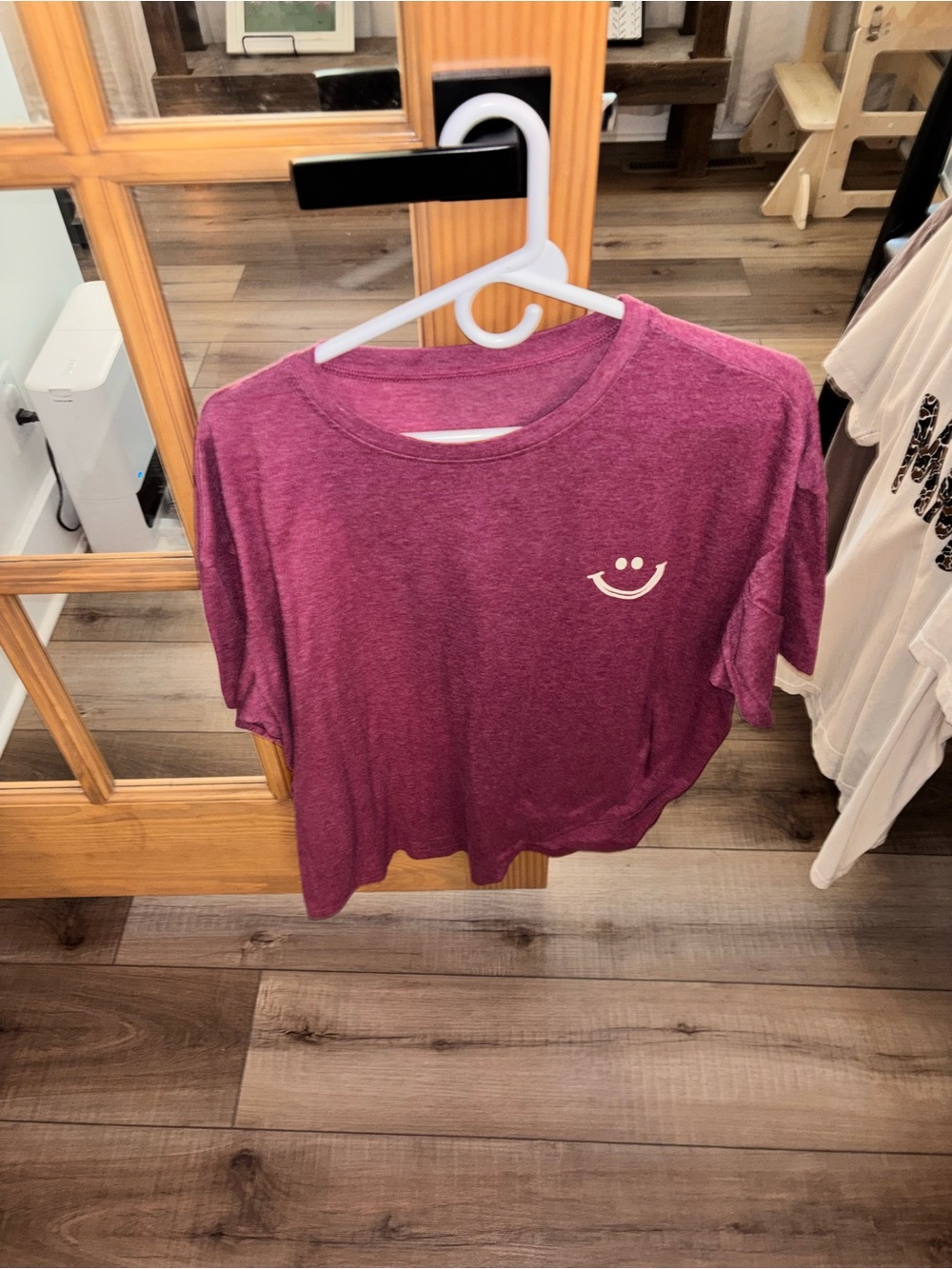 Smiley Pocket Tee - Plum Women’s Top